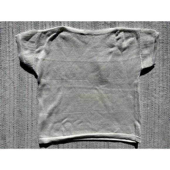 Gap Womens Small Shirt Waffle Knit Boat Neck Short Sleeve Casual Pullover - Picture 5 of 8